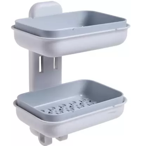 Double Layers Self-Adhesive Soap Dish Holder
