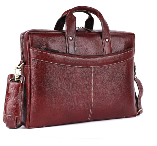 Genuine Leather Office Bag for Men-BROWN