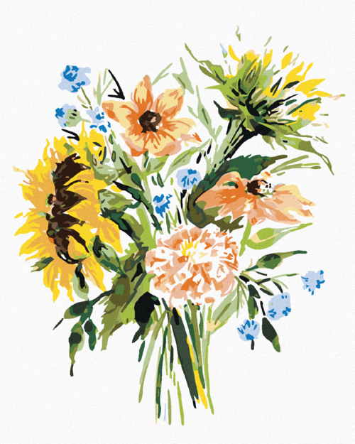 Paint by Numbers - BOUQUET OF WILD FLOWERS AND SUNFLOWERS (ALEXANDRIA