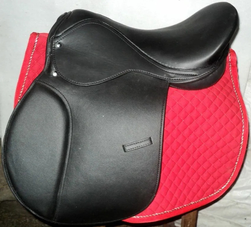 Genuine Black Leather Jumping English Riding Horse Saddle & Tack