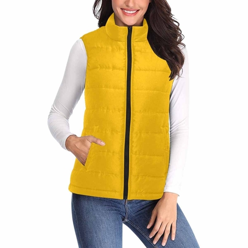 Womens Puffer Vest Jacket / Golden Yellow