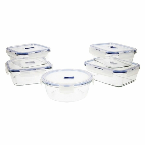 Set of lunch boxes Luminarc Pure Box Active (5 pcs) Bicoloured Glass