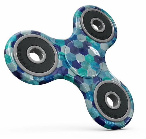 Spocket Dropship Blue Watercolor Hexagon Pattern Full Body