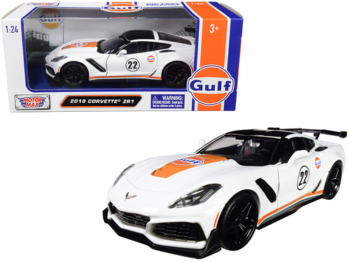 2019 Chevrolet Corvette ZR1 #22 \Gulf Oil\" White with Orange Stripes