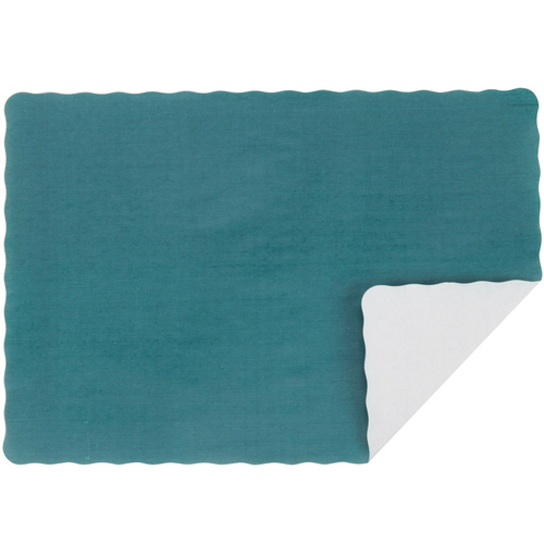 Laminated LP147 10 x 14 in. Green Placemats Scalloped - Case of 1000