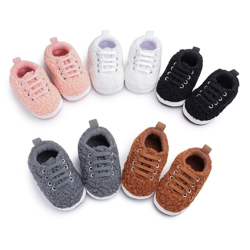 Toddler Baby Girls Boys Cute Plush First Walk Lace