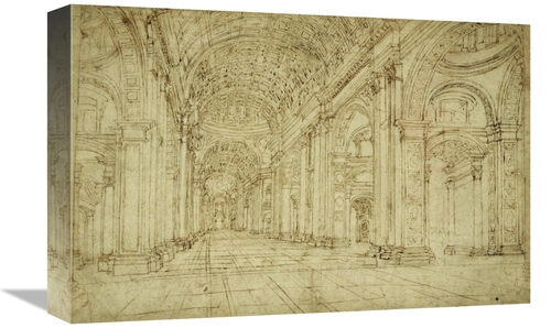 Global Gallery GCS-453951-1218-142 12 x 18 in. Interior of Saint Peter