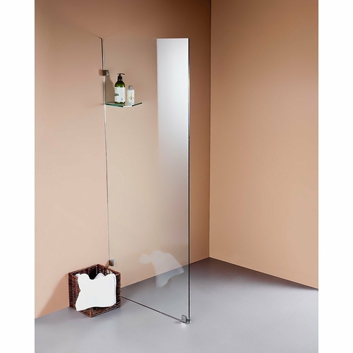 70 x 200cm Frameless 10mm Safety Glass Shower Screen Nickel Finish