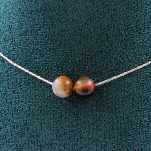 Dream Agate 2 beads 8 mm necklace.