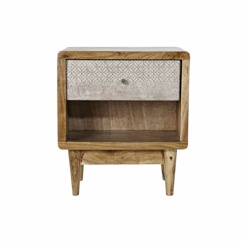 Nightstand DKD Home Decor Metal Acacia (44 x 35 x 50 cm)