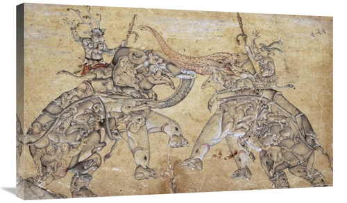 Global Gallery GCS-268329-36-142 36 in. Elephants in Combat Art Print 