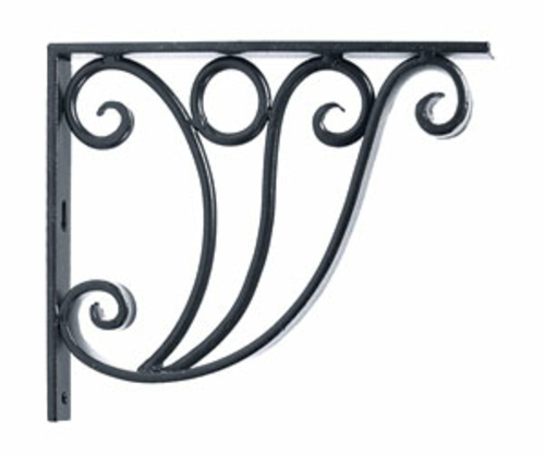 Achla B-20 Ionic Shelf Bracket Garden Hook - Black Powdercoat