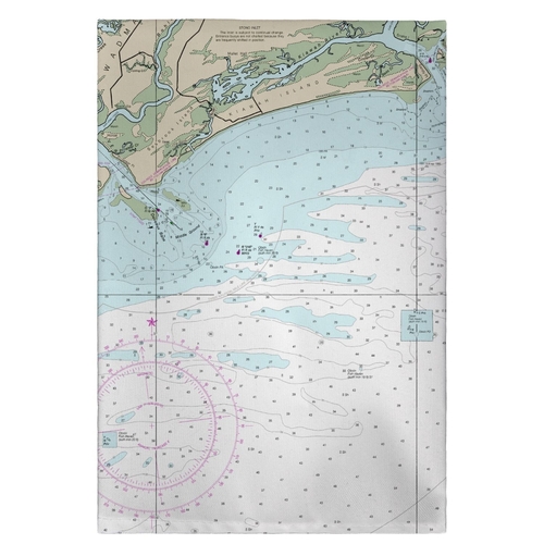 Betsy Drake GT11521 20 x 20 in. Charleston Harbor & Approaches, SC