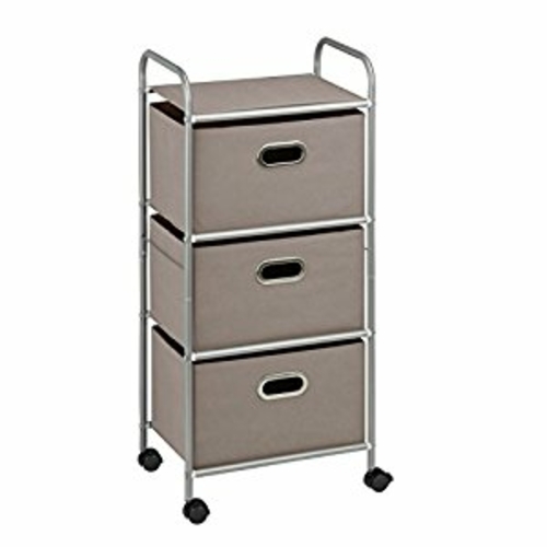 Honey-Can-Do CRT-06248 3 Drawer Rolling Cart, Grey