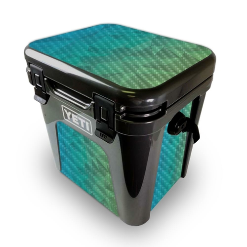 MightySkins CF-YEROAD24-Blue Green Polygon Carbon Fiber Skin for Yeti 