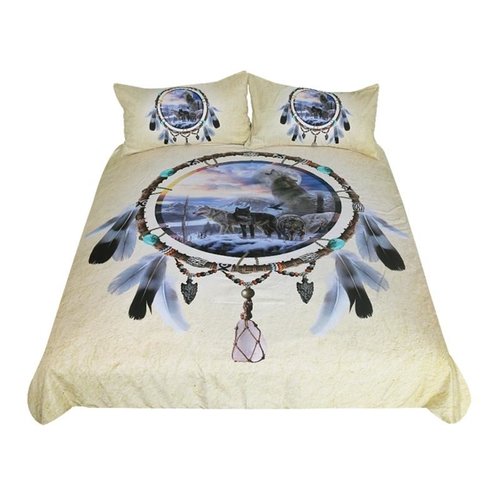 Dreamcatcher Bedding Set 3D Wolf Printed Duvet