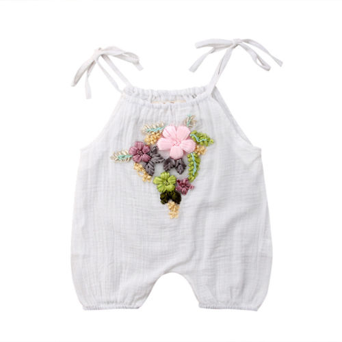 Newborn Baby Girls Floral Romper Playsuit