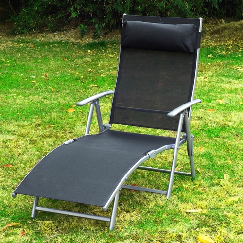 Outsunny Adjustable Folding Reclining Chair Outdoor Sun Lounger Patio