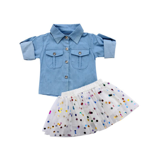 Baby Girls Summer Clothes Princess Multi Dots