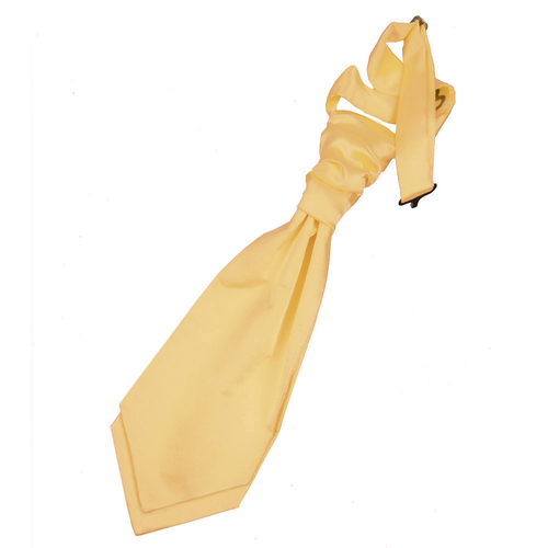Plain Satin Pre-Tied Ruche Cravat - Boys - Pale Yellow