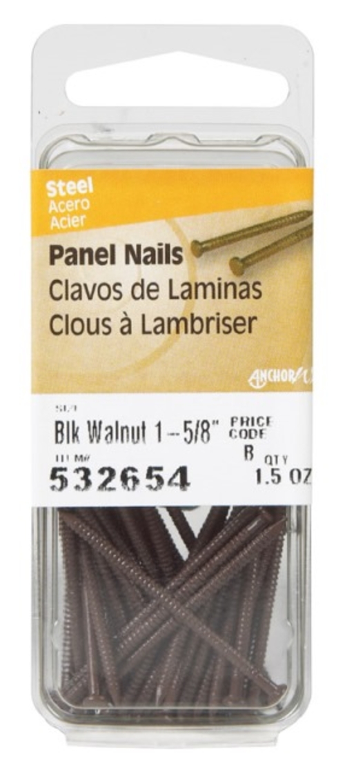 Hillman 532654 1.5 oz Panel Nails  Black Walnut - 1.625 in. - pack of 