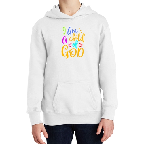 Youth Long Sleeve Hoodie i am a Child of God