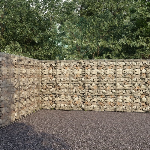 Gabion Wall with Covers Galvanised Steel 236.2"x11.8"x78.7"