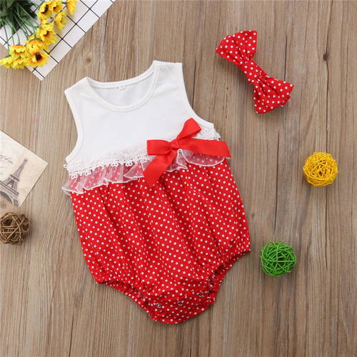 Pudcoco Leisure Newborn Baby Girl Polka Dot Lace