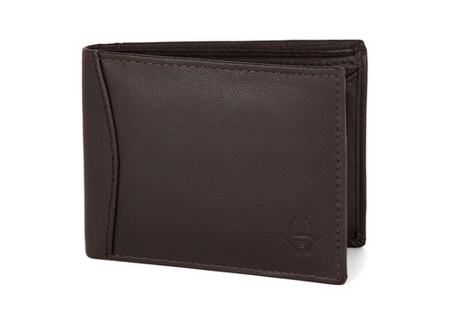 Brown Solid Leather Wallet