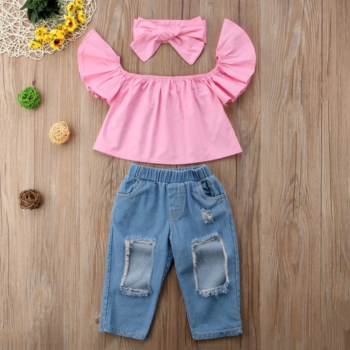 Toddler Kids Baby Girls Clothes Outfits T-shirt