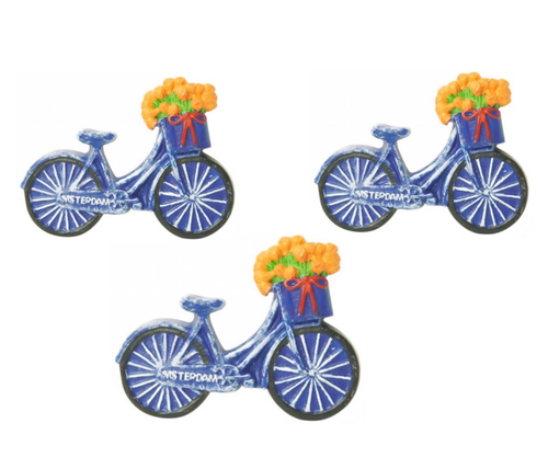 Bicycle Magnet with Tulips (QTY:3)