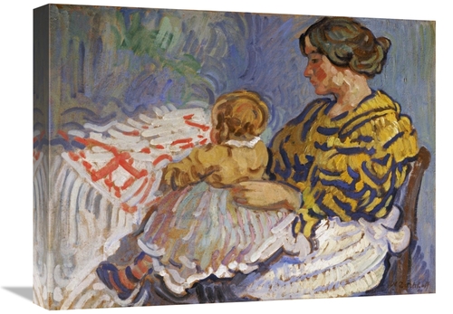 Global Gallery GCS-267374-22-142 22 in. Mrs. B with Her Baby on Her Kn