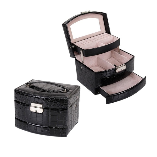 Women Makeup Carrying Case Casket Jewelry