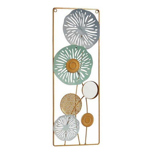 Hanging decoration Flowers Mural Crystal Metal (21,8 x 60 x 2,5 cm)