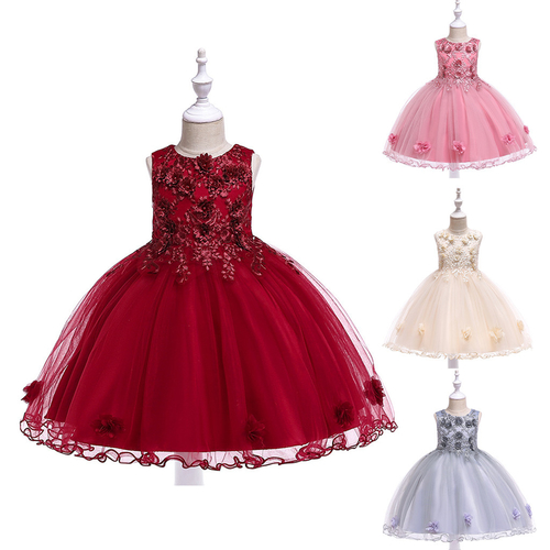 Embossing Princess Dress Baby Girl Wedding