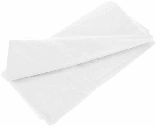Disposable Flat Sheets 40" x 72". Pack of 50 White 3-Ply Tissue Sheets