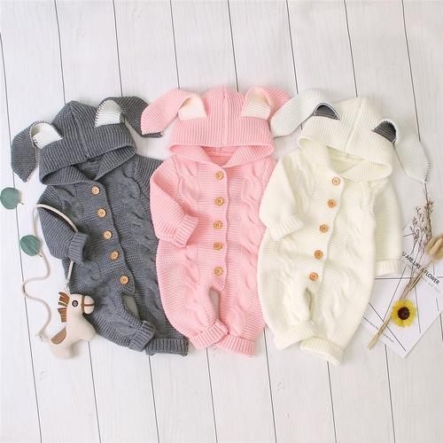 0 24M Autumn Winter Infant Kids Girls Boys Rompers