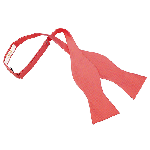 Solid Check Self-Tie Bow Tie - Coral