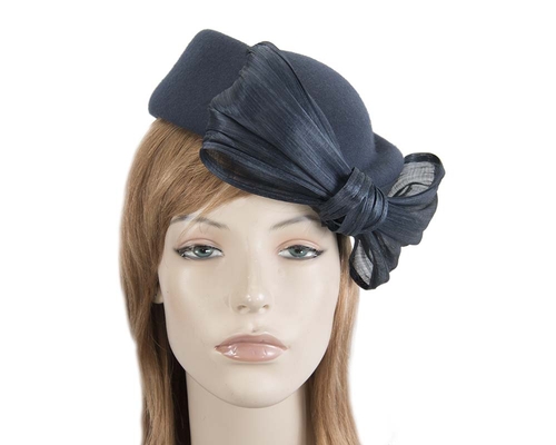 Navy Jackie Onassis style felt beret