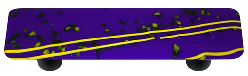 Hot Knobs HK3116-PB Mardi Gras Yellow with Cobalt Blue Rectangle Glass