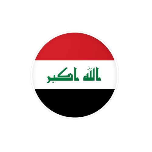 Autocollant rond Drapeau de l'Irak Autocollant rond en plusieurs taill