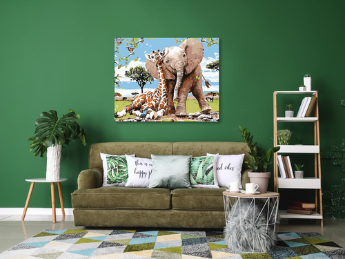 Paint by Numbers - GIRAFFE AND ELEPHANT