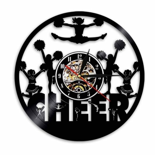 CHEERLEADING HANDMADE VINYL RECORD WALL CLOCK FAN GIFT