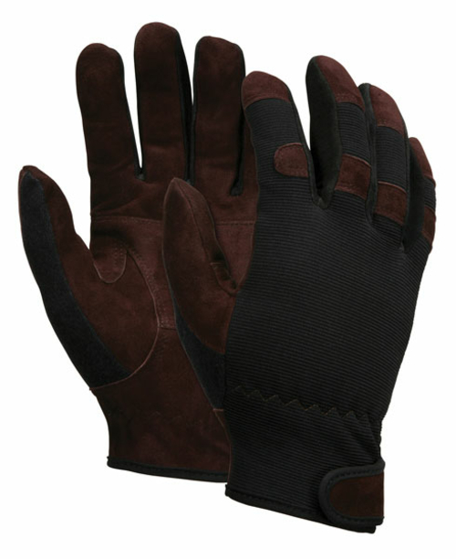 MCR 127-920M Multi-Task Black & Brown Economy Leather Glove- Mediu