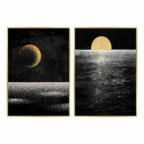 Painting DKD Home Decor 53 x 4,3 x 73 cm 53 x 4 x 73 cm Moon Modern (2