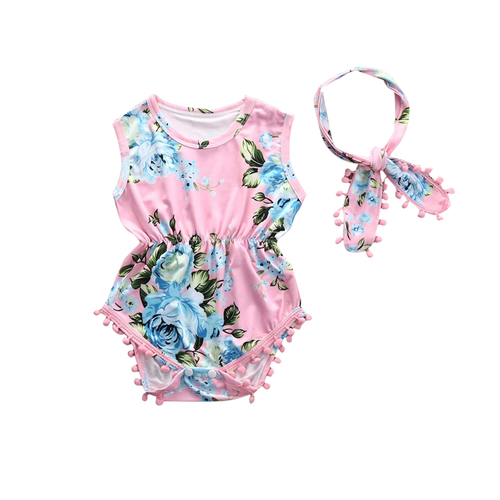 2017 Baby Girl Ruffles Bodysuit Sleeveless Cotton