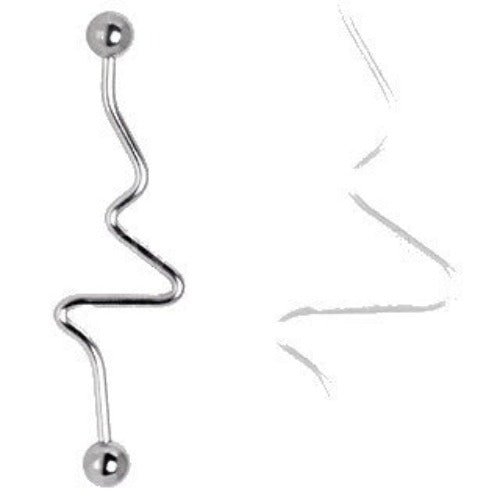 316L Surgical Steel Wave Industrial Barbell