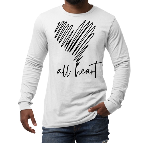 Mens Long Sleeve Graphic T-shirt Say it Soul - All Heart Line Art