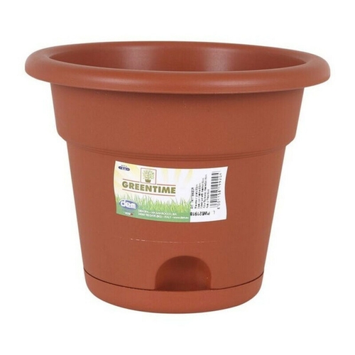 Flower Pot with Dish Dem Resistant Brown