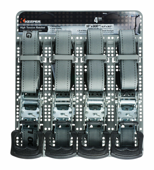 Keeper 8879959 16 ft. L x 800 lbs Tie Down Strap, Gray - Pack of 4